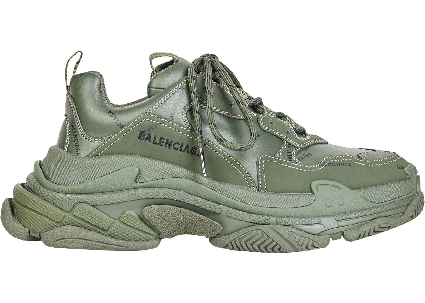 バレンシアガ ロゴタイプ 緑 緑であること 黒いこと 黒いこと スニーカー メンズ BALENCIAGA ALL OVER LOGO TRIPLE S GREEN BLACK / GREEN BLACK