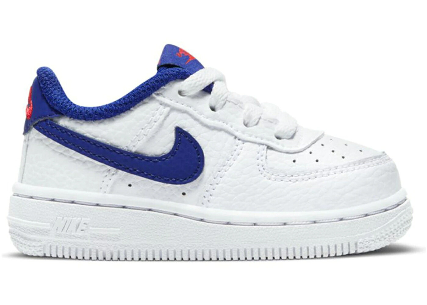 ナイキ 白色 ホワイト ディープ 青色 ブルー 赤 レッド エアフォース ジュニア キッズ NIKE AIR FORCE 1 LOW WHITE DEEP ROYAL BLUE UNIVERSITY RED (TD) / WHITE UNIVERSITY RED DEEP ROYAL