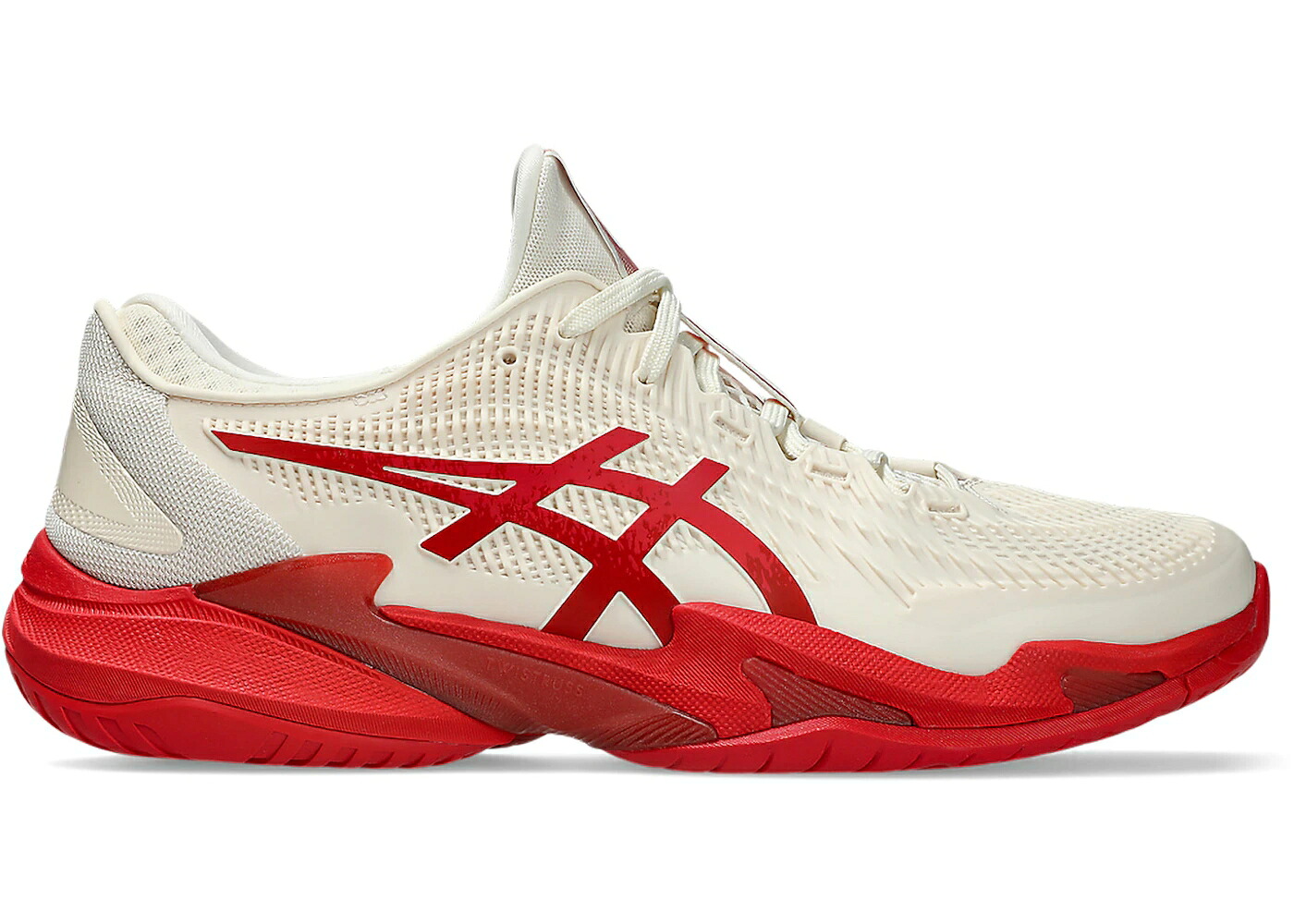 アシックス 厚地の外套 皮膚軟化剤 古典派音楽 赤 赤いこと スニーカー メンズ ASICS COURT FF 3 NOVAK CREAM CLASSIC RED / CREAM CLASSIC RED