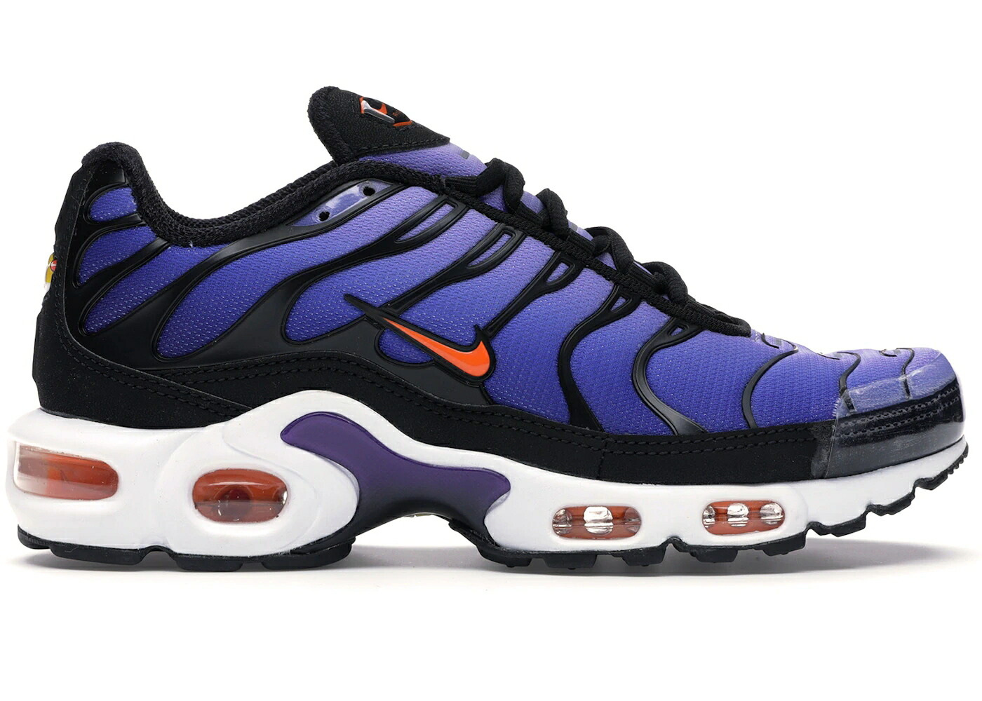 ナイキ マックス 紫 パープル 黒いこと 黒いこと 橙 オレンジ色 エアマックスプラス スニーカー メンズ NIKE AIR MAX PLUS OG VOLTAGE PURPLE (2018) / BLACK TOTAL ORANGE VOLTAGE スニーカー-靴