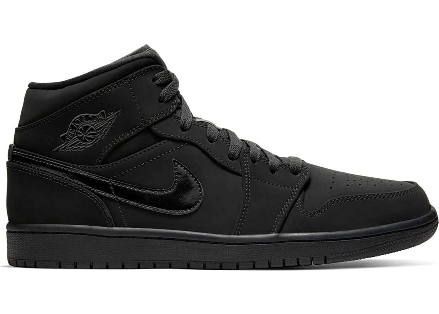ナイキ ジョーダン ミッド 黒色 ブラック スニーカー メンズ JORDAN 1 MID TRIPLE BLACK (2020) / BLACK BLACK