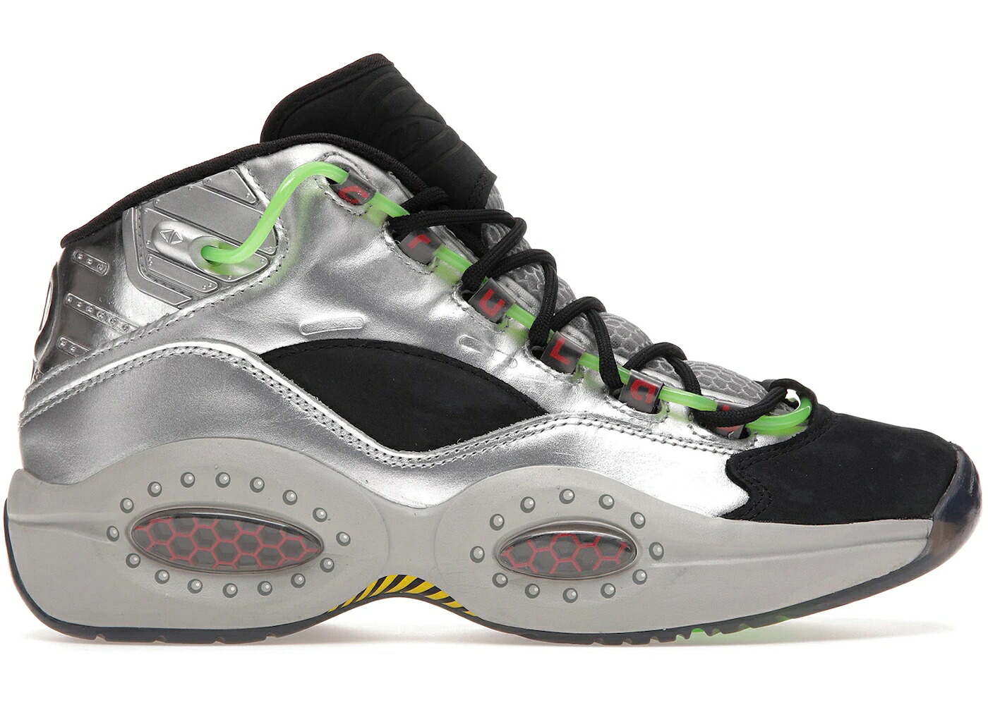 リーボック クエスチョン ミッド 銀色 シルバー 黒色 ブラック クエスチョンミッド GRU'S スニーカー メンズ REEBOK QUESTION MID MINIONS LAB / SILVER METALLIC BLACK SCARLET