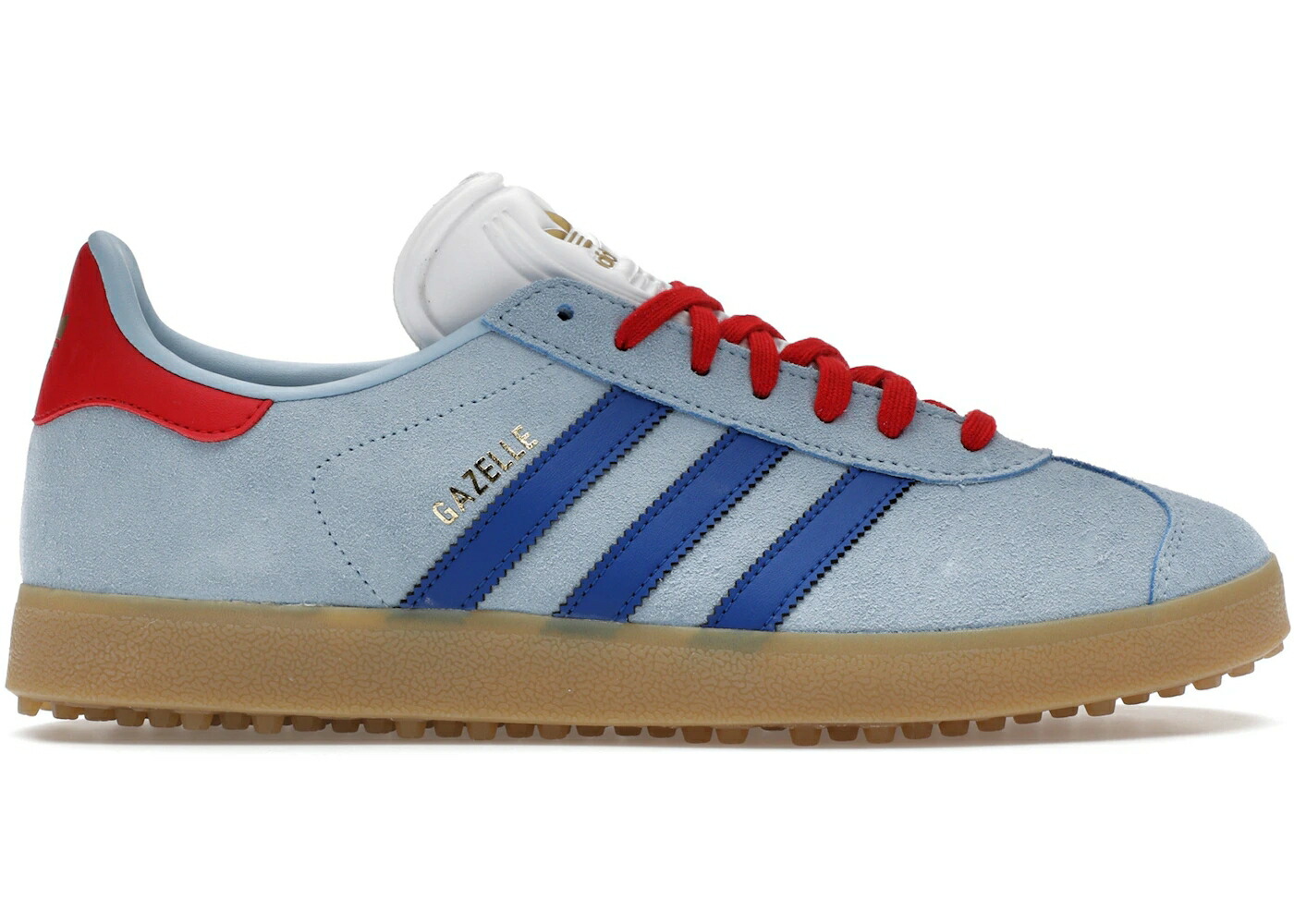 アディダス ガゼル ゴルフ 天の原 青味 青み スニーカー メンズ ADIDAS GAZELLE SPIKELESS GOLF CLEAR SKY ROYAL BETTER SCARLET / CLEAR SKY ROYAL BLUE BETTER
