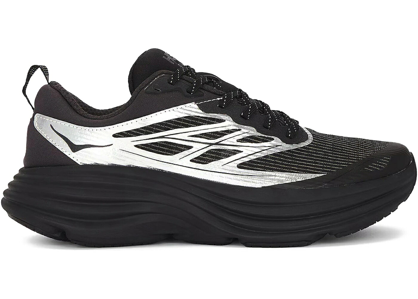 ホカオネオネ しろがね色 しろがね色 黒いこと 黒いこと スニーカー メンズ HOKA ONE ONE HOKA ONE BONDI 8 CAGED STEALTH/TECH SILVER/BLACK / SILVER BLACK