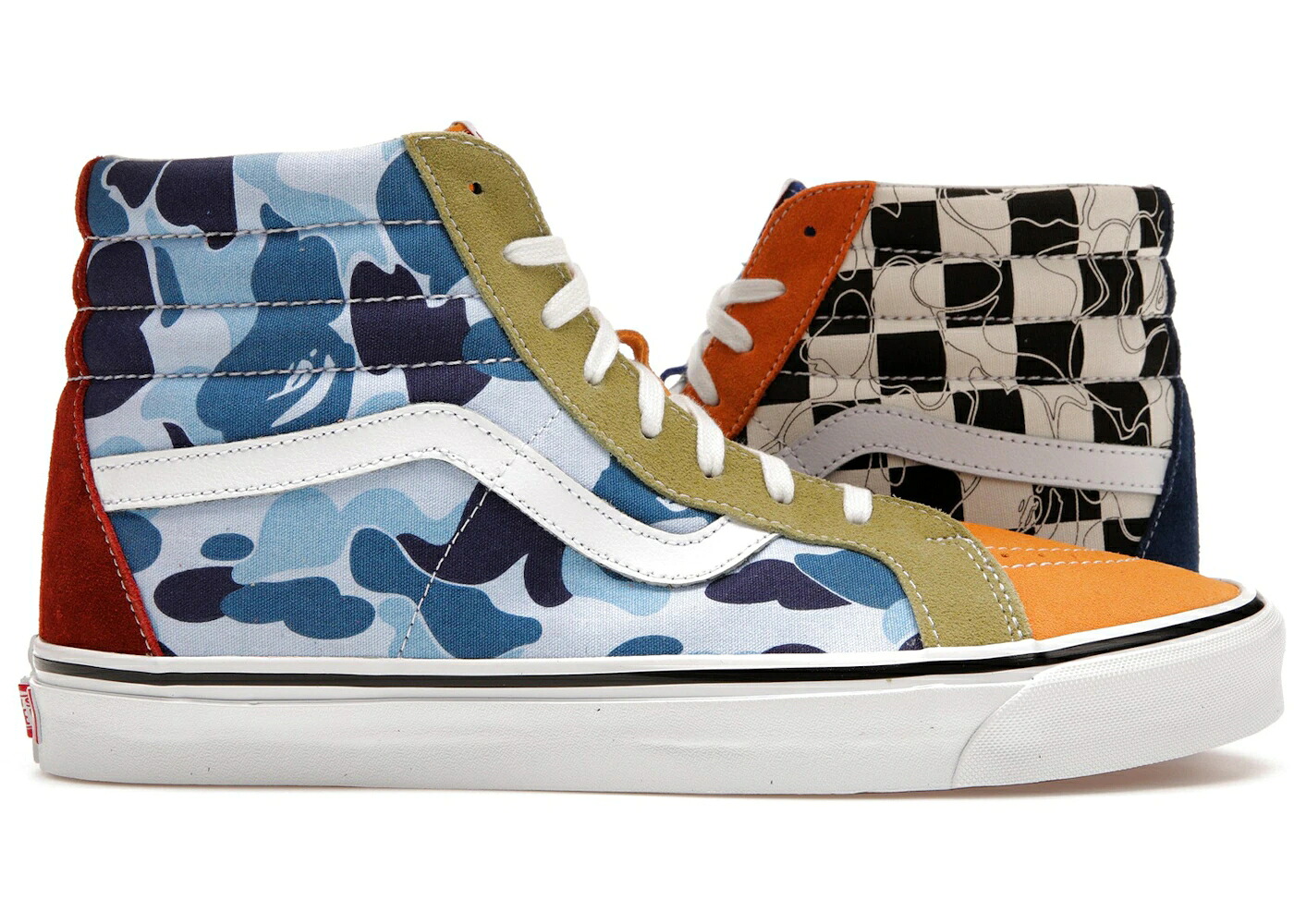 ヴァンズ バンズ 滑るご機嫌 合鴨柄 スニーカー メンズ VANS SK8-HI DX BAPE MULTI CAMO / MULTI MULTI MULTI