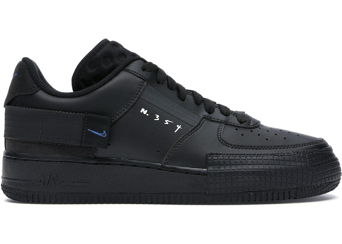 ナイキ 黒色 ブラック エアフォース スニーカー メンズ NIKE AIR FORCE 1 TYPE BLACK ROYAL / BLACK BLACK ROYAL