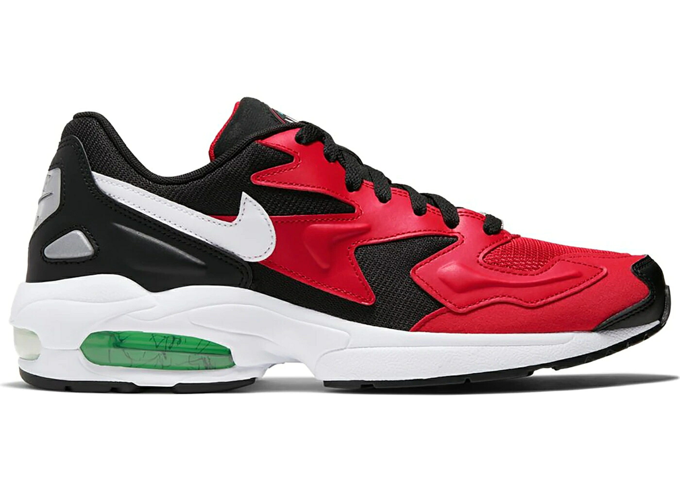 ナイキ マックス 黒色 ブラック 赤 レッド 緑 グリーン エアマックス スニーカー メンズ NIKE AIR MAX 2 LIGHT BLACK RED ELECTRO GREEN / BLACK UNIVERSITY RED ELECTRO