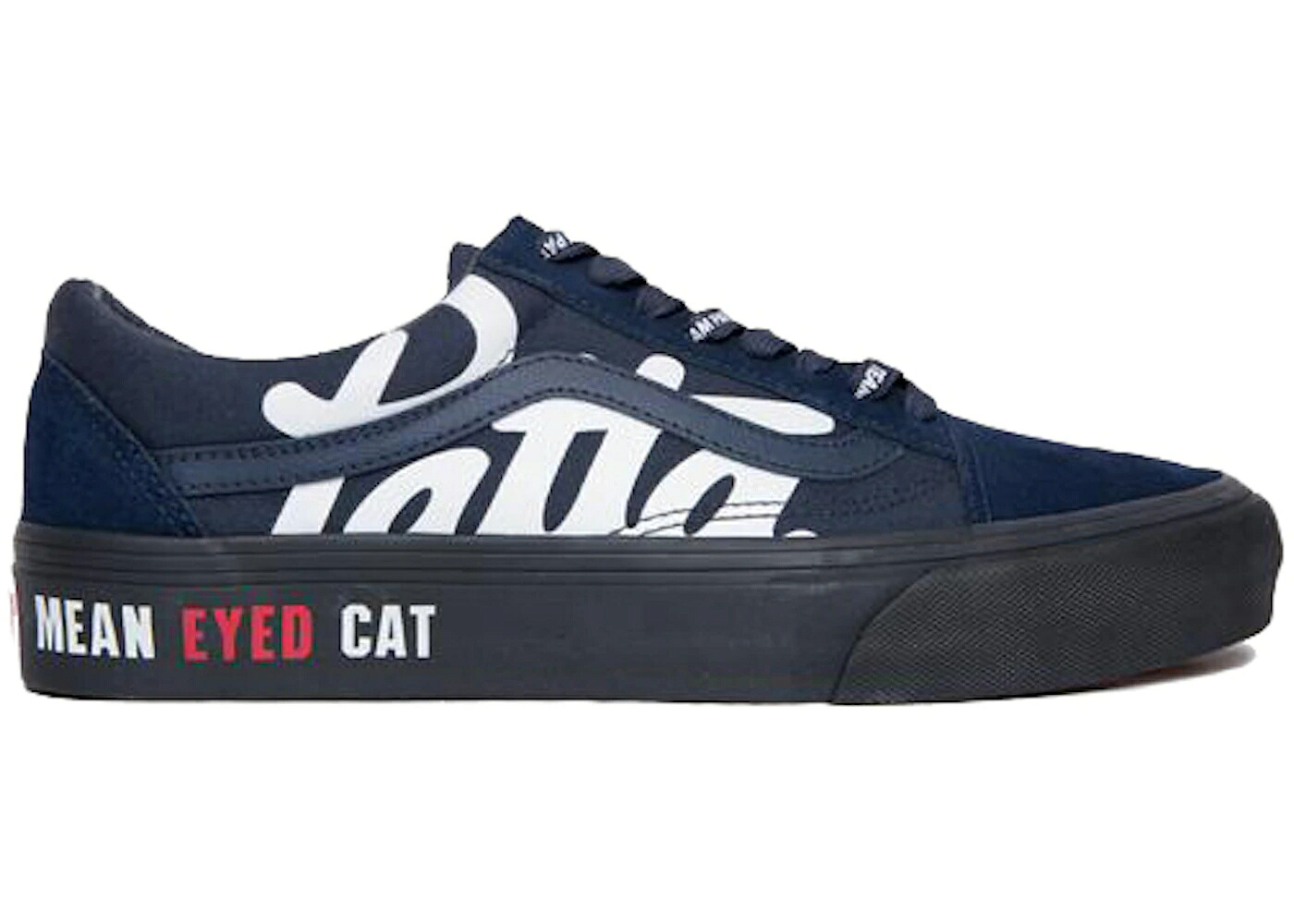 ヴァンズ バンズ 紺色 米国海軍 黒いこと 黒いこと 年寄りの学校 スニーカー メンズ VANS UA OLD SKOOL VLT LX PATTA MEAN EYED CAT SALUTE NAVY / SALUTE BLACK