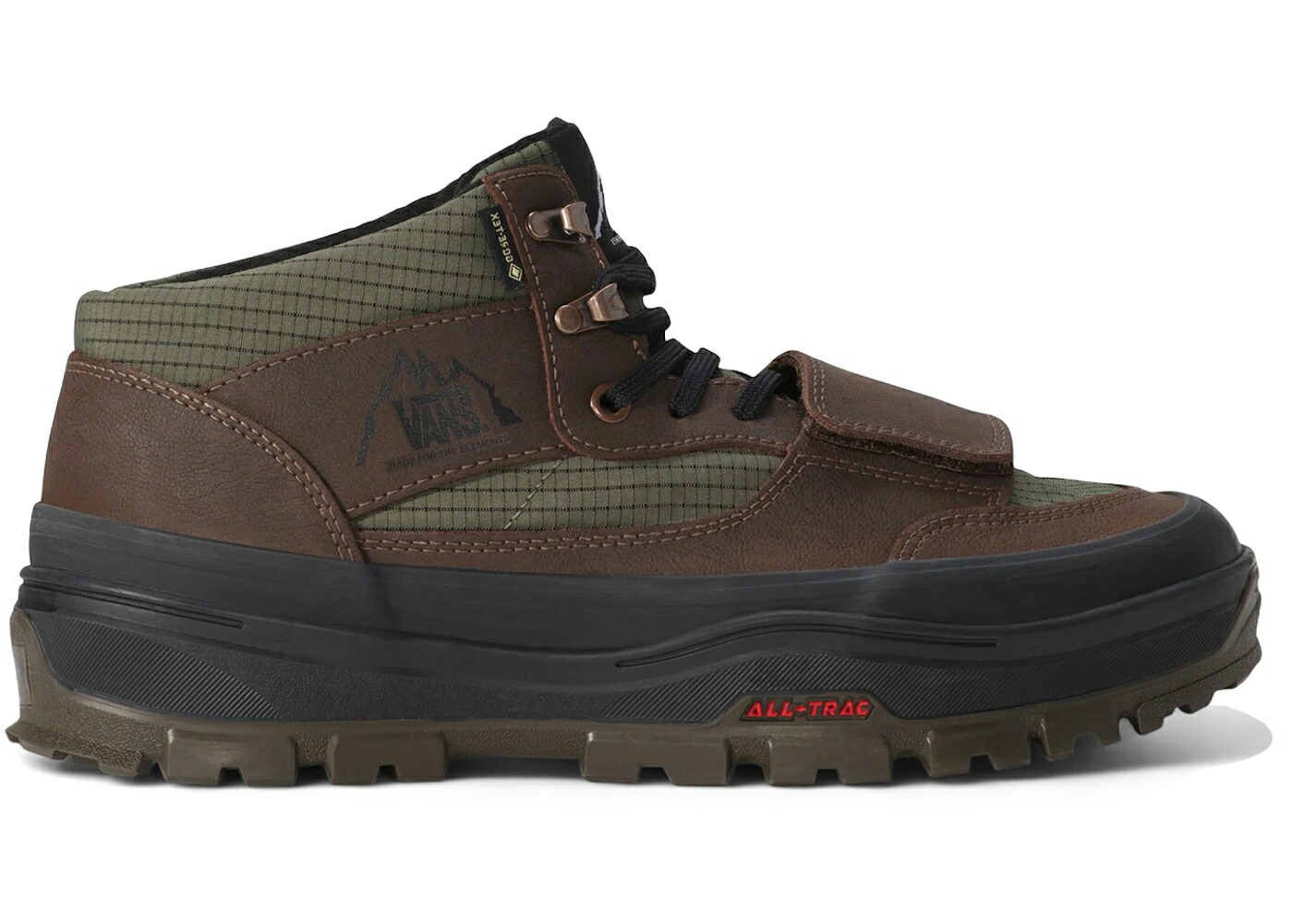 ヴァンズ バンズ ミッド ゴアテックス 緑 グリーン 茶色 ブラウン スニーカー メンズ VANS MTE MOUNTAIN MID GORE-TEX INSULATED DARK GREEN BROWN / DARK GREEN DARK BROWN|スニケス