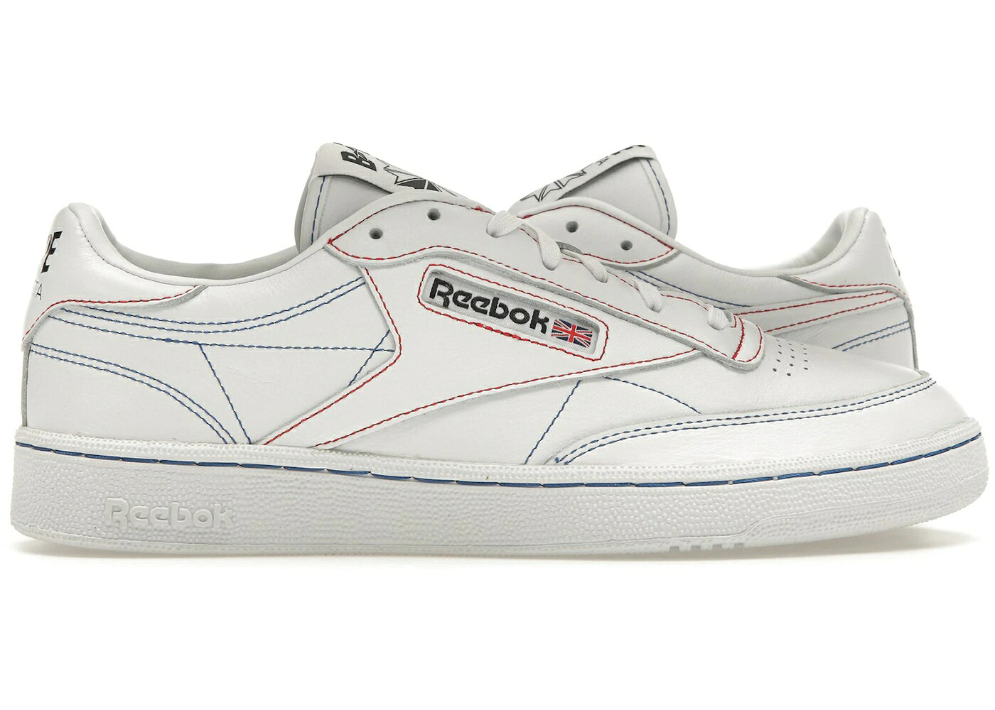 リーボック クラブ 白色 ホワイト スニーカー メンズ REEBOK CLUB C 85 BAPE WHITE CONTRAST STITCH / WHITE WHITE CONTRAST｜スニケス
