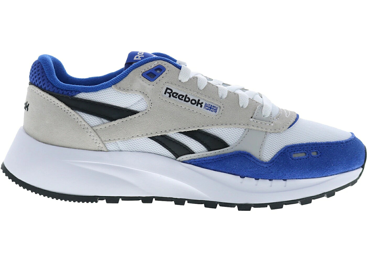 リーボック クラシック レザー 白色 ホワイト 青色 ブルー 黒色 ブラック スニーカー メンズ REEBOK CLASSIC LEATHER 2400 WHITE BOUNDLESS BLUE BLACK / WHITE BOUNDLESS BLUE BLACK｜スニケス
