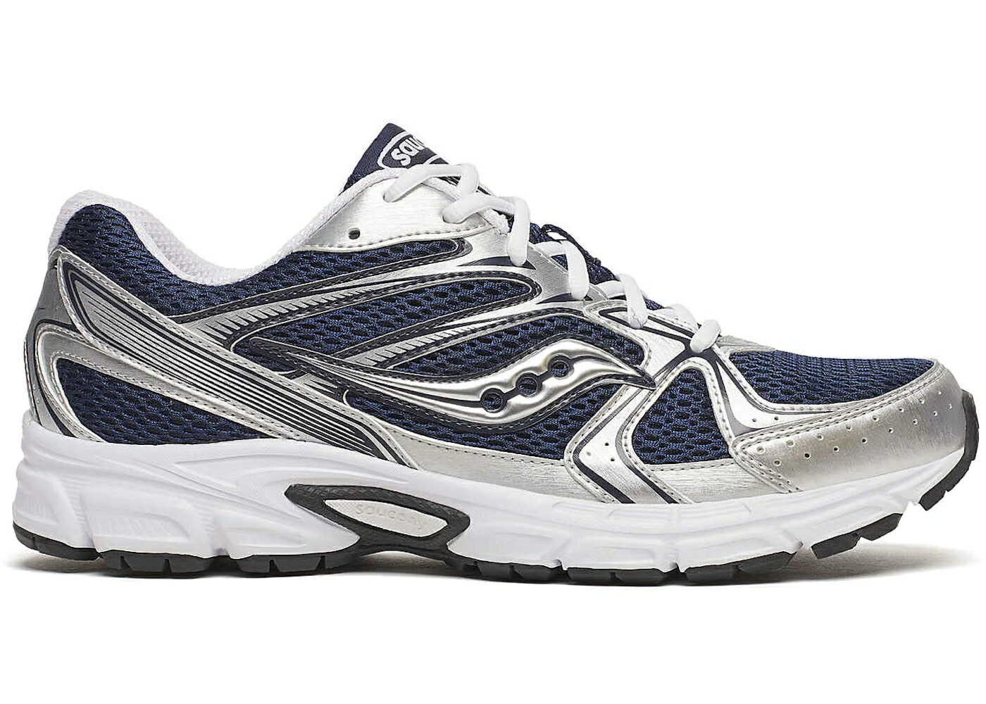 サッカニー 紺色 米国海軍 しろがね色 しろがね色 スニーカー メンズ SAUCONY GRID RIDE MILLENNIUM NAVY SILVER / NAVY SILVER