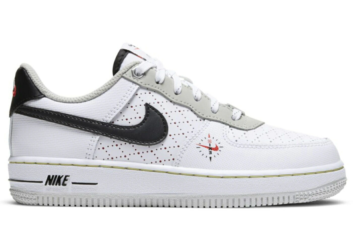 ナイキ スウッシュ スウォッシュ 白色 ホワイト エアフォース ジュニア キッズ NIKE AIR FORCE 1 LV8 SWOOSH COMPASS (PS) / WHITE PHOTON DUST LIMELIGHT ベビー マタニティ スニーカー