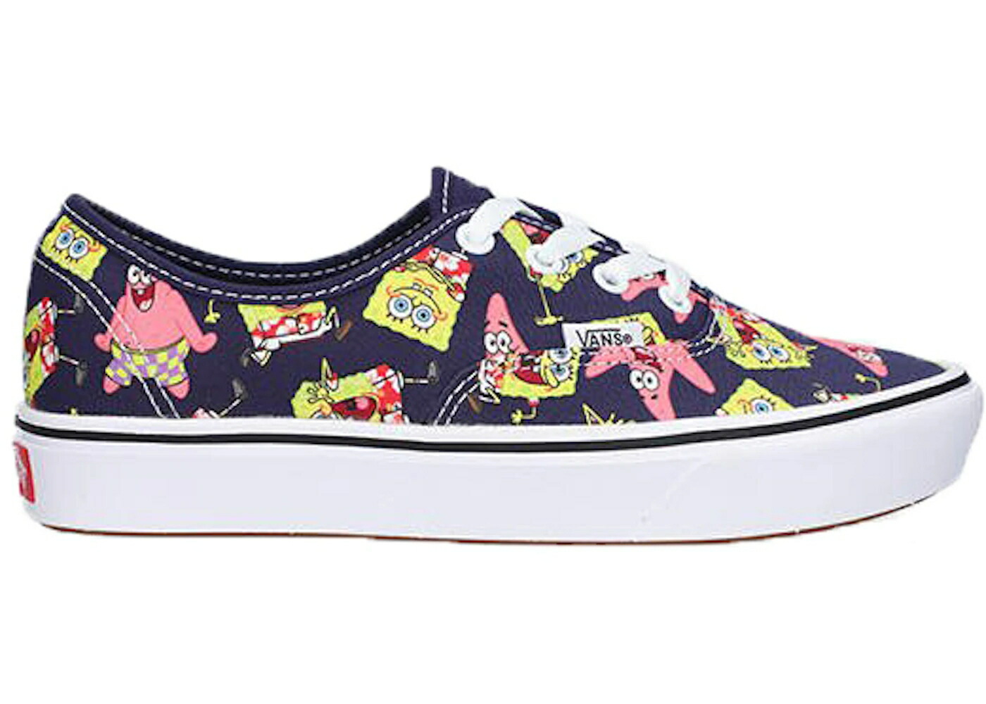 ヴァンズ バンズ オーセンティック 海綿質シリング 紺色 米国海軍 スニーカー メンズ VANS COMFYCUSH AUTHENTIC SPONGEBOB SQUAREPANTS AND PATRICK STAR / NAVY MULTICOLOR