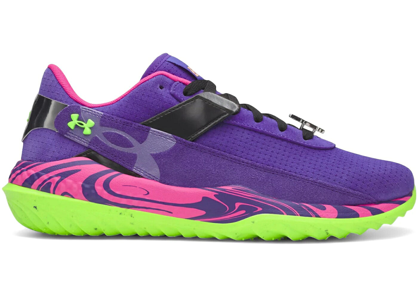 ターフ 紫 パープル 緑 グリーン ピンク アンダーアーマー スニーカー メンズ UNDER ARMOUR UNDER ARMOUR HARPER 10 TURF MAD HOUSE PE / PURPLE ELECTRIC GREEN PINK｜スニケス