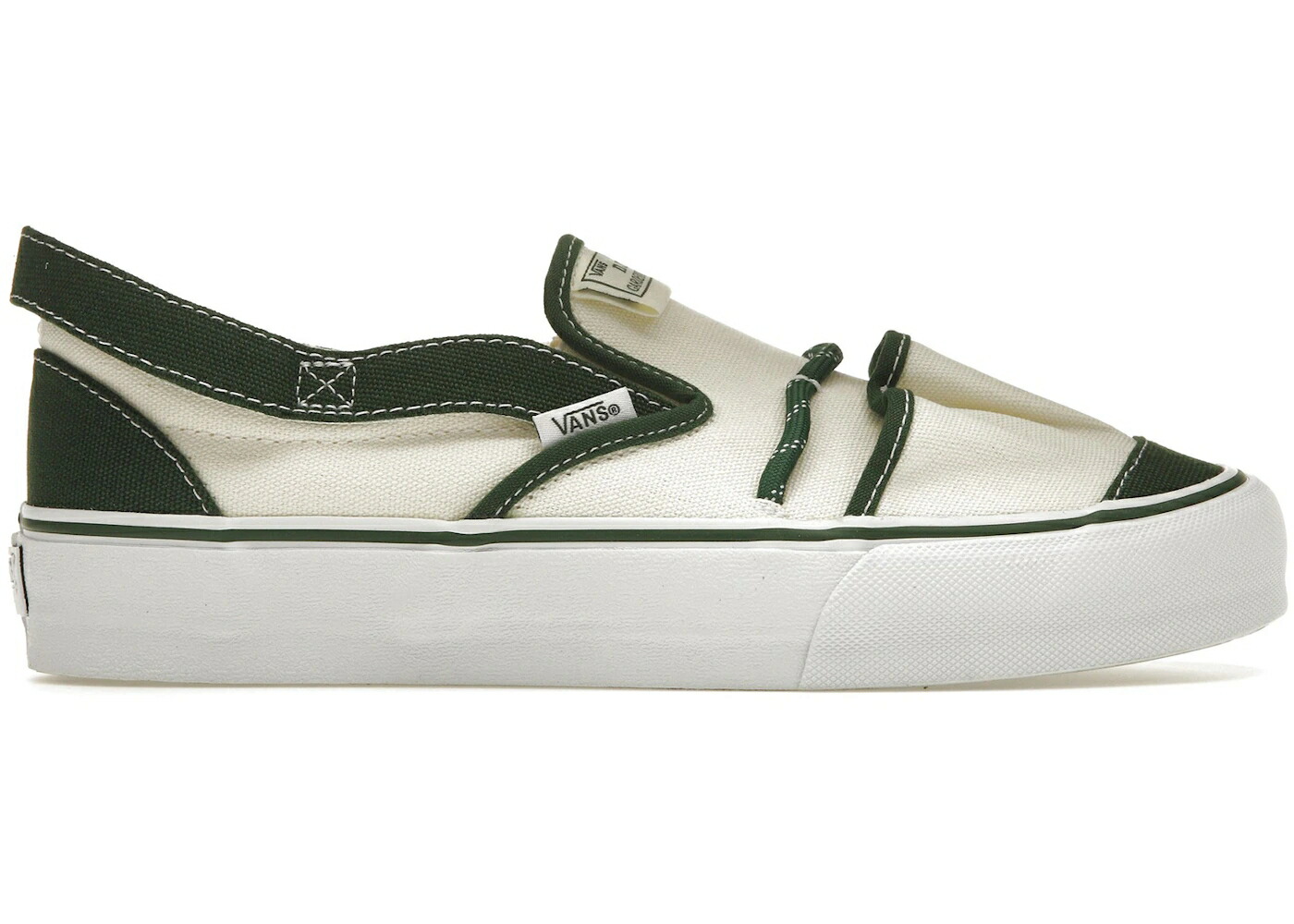 ヴァンズ バンズ ボルト スリッポン 白色 ホワイト 緑 グリーン スニーカー メンズ VANS VAULT SLIP-ON VR3 LX NICOLE MCLAUGHLIN GARDENING TOTE WHITE / GREEN WHITE