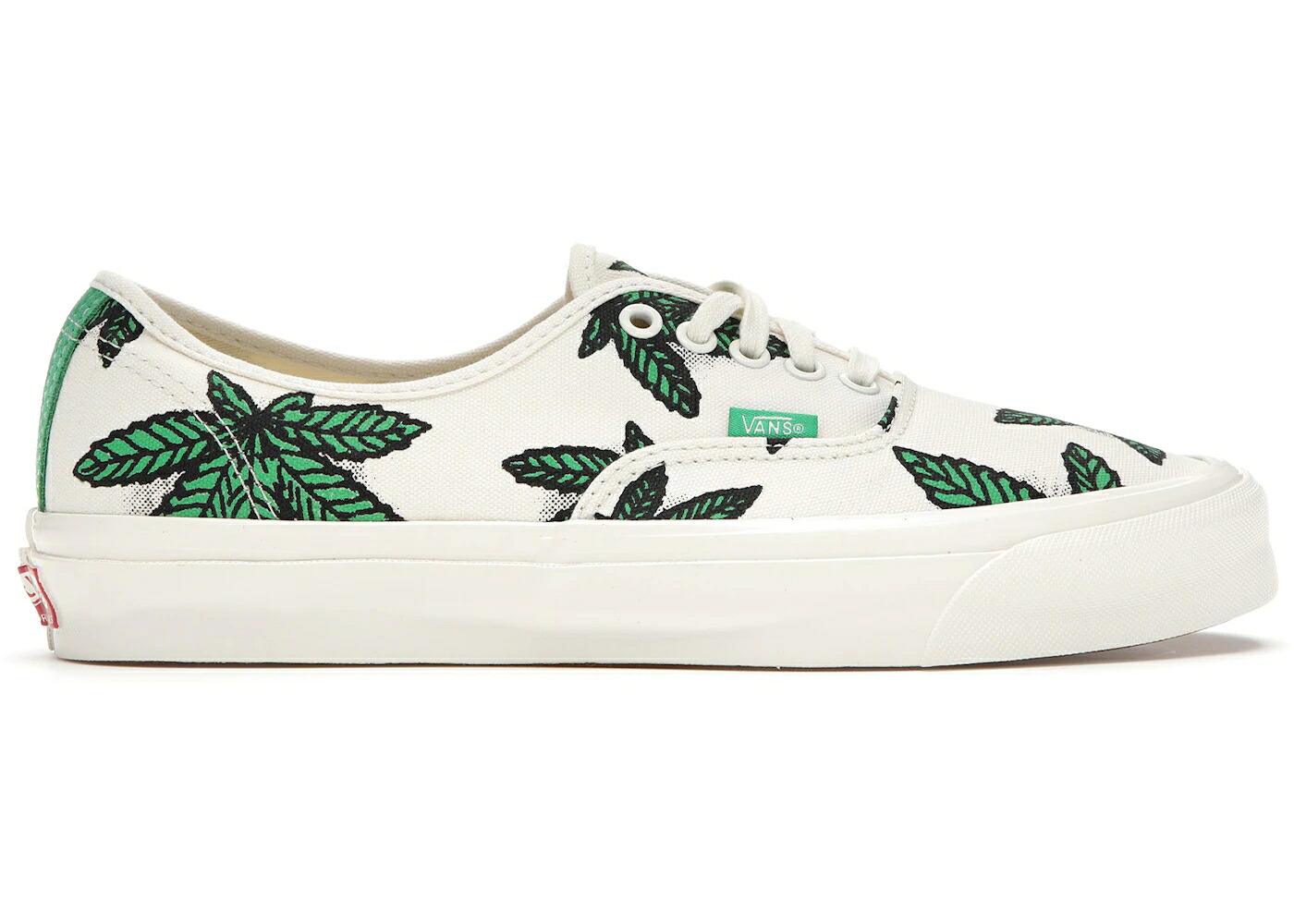 ヴァンズ バンズ オーセンティック 白色 ホワイト 緑 グリーン スニーカー メンズ VANS UA OG AUTHENTIC LX SWEET LEAF WHITE / WHITE GREEN