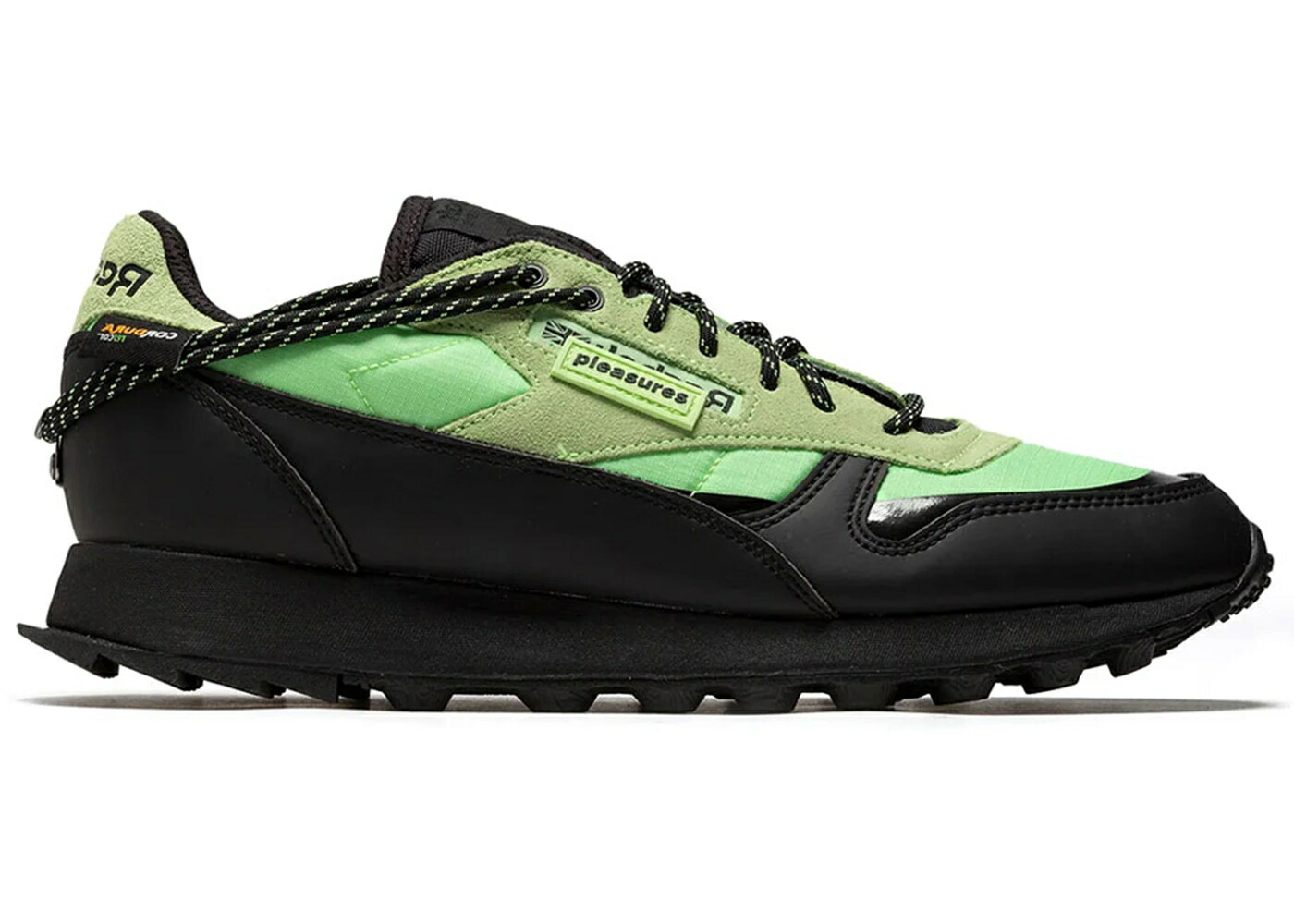 リーボック クラシック レザー コア 黒色 ブラック スニーカー メンズ REEBOK CLASSIC LEATHER TRAIL PLEASURES NEON MINT / NEON MINT CORE BLACK CORE BLACK