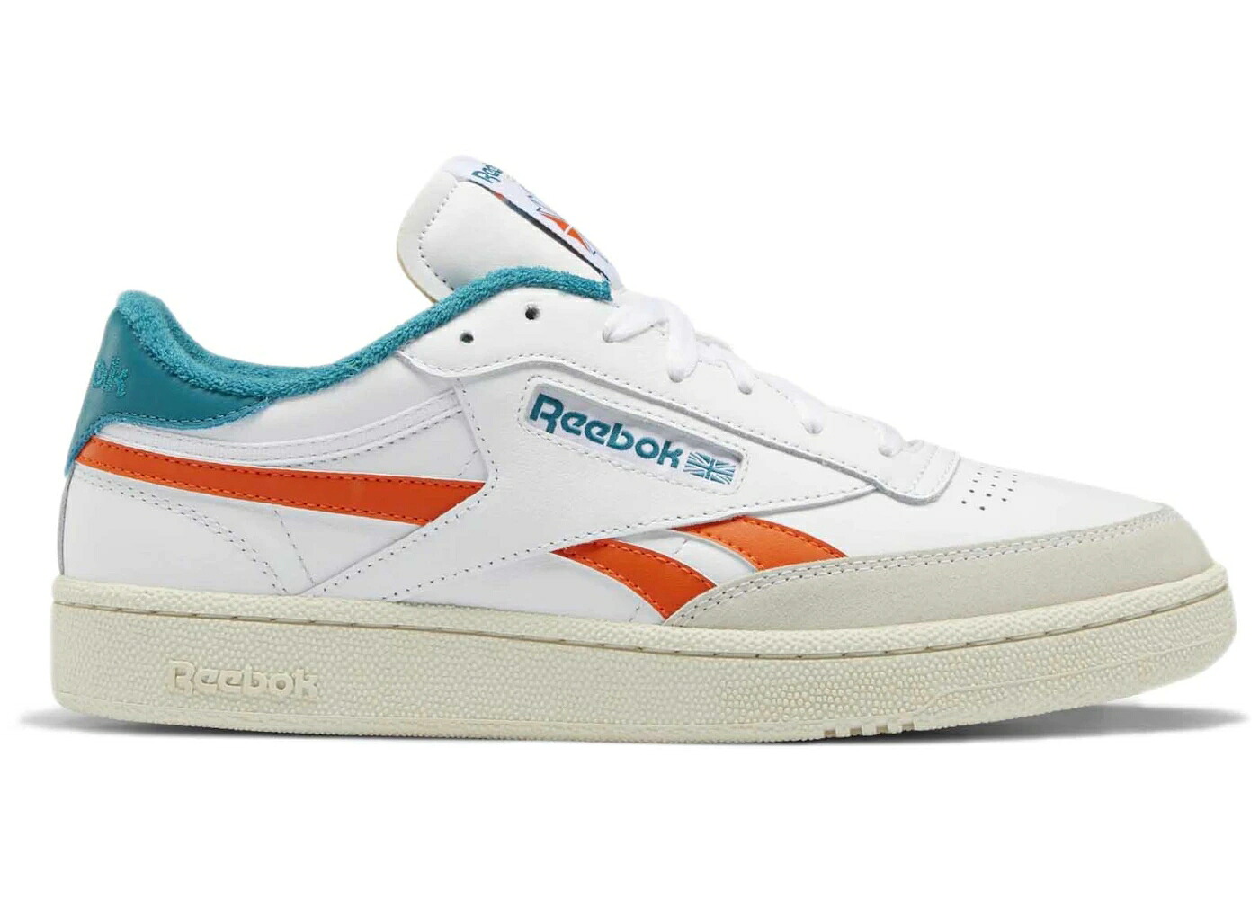 リーボック クラブ 白色 ホワイト ポンプ 橙 オレンジ スニーカー メンズ REEBOK CLUB C REVENGE WHITE SEAPORT TEAL / FOOTWEAR WHITE PUMP ORANGE|スニケス