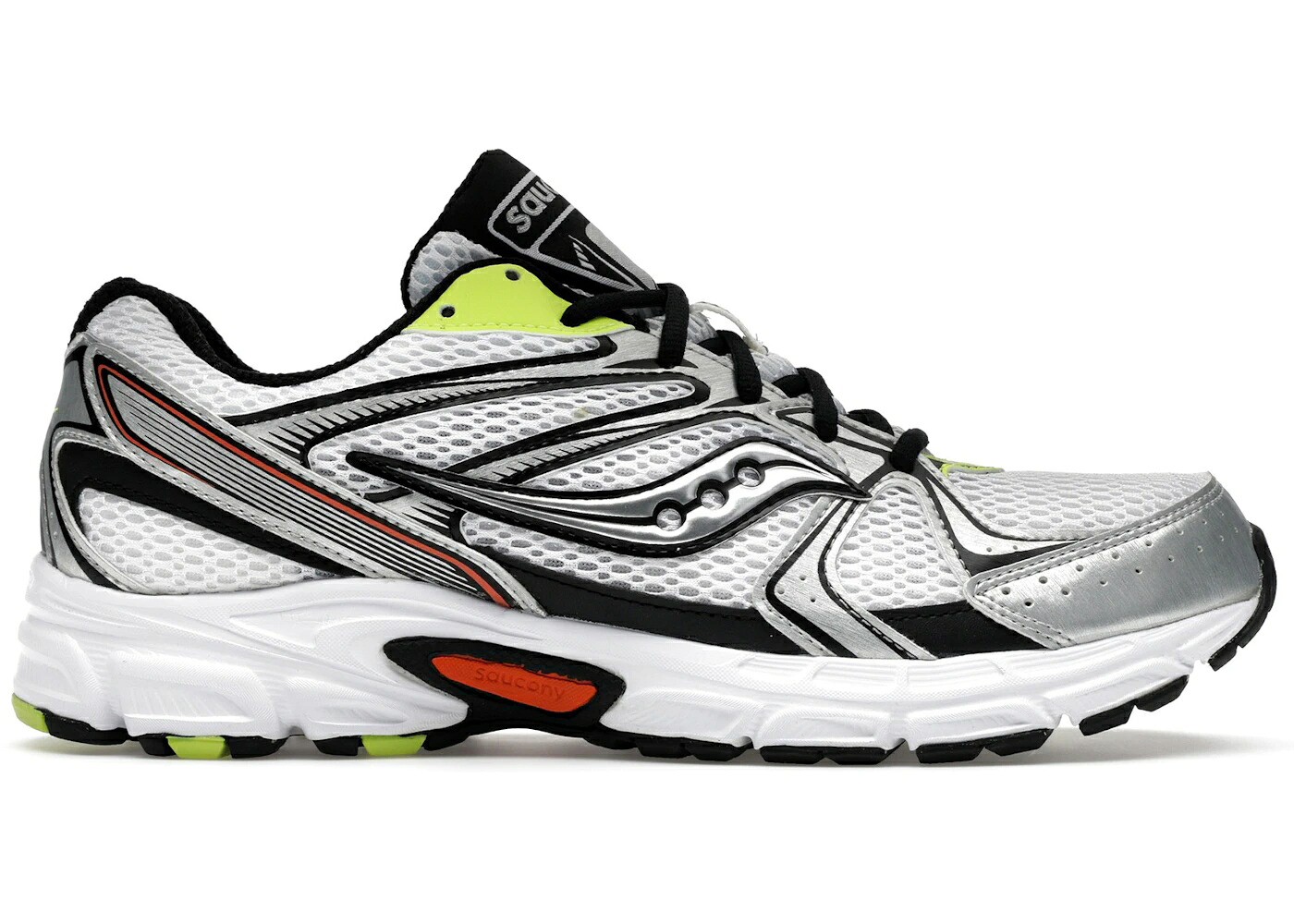 サッカニー 白色 ホワイト 銀色 シルバー ライム 橙 オレンジ スニーカー メンズ SAUCONY GRID RIDE MILLENNIUM WHITE SILVER LIME ORANGE / WHITE MULTI|スニケス