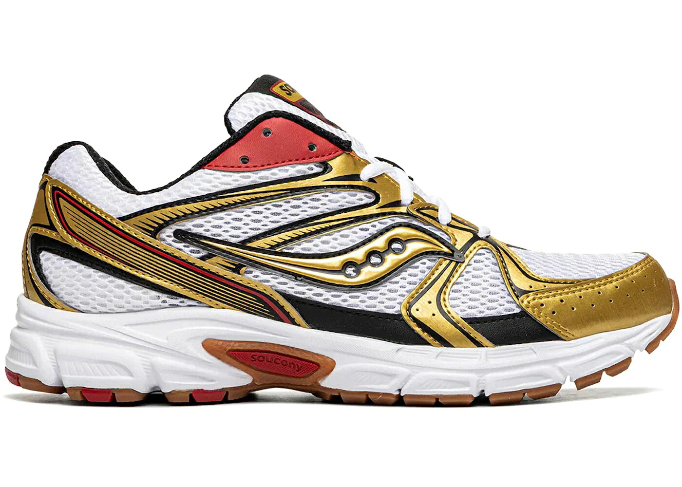 サッカニー 白色 ホワイト 赤 レッド ゴールド スニーカー メンズ SAUCONY RIDE MILLENNIUM OG OLYMPIAN / WHITE RED METALLIC GOLD｜スニケス
