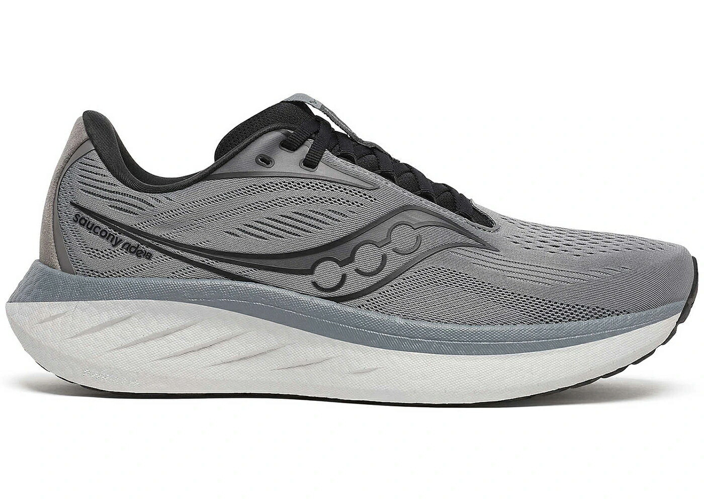 サッカニー 黒色 ブラック スニーカー メンズ SAUCONY RIDE 18 CINDER BLACK / CINDER BLACK