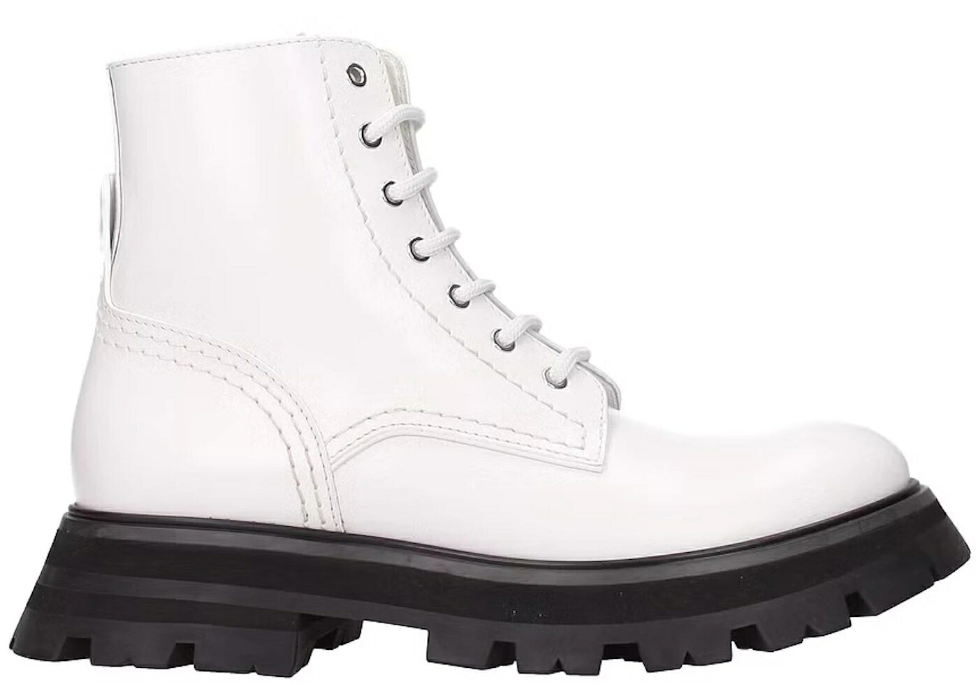 アレキサンダーマックイーン ブーツ 白色 ホワイト 黒色 ブラック WOMEN'S スニーカー レディース ALEXANDER MCQUEEN ALEXANDER MCQUEEN LACE UP ANKLE BOOT WHITE BLACK (WOMEN'S) / WHITE BLACK｜スニケス