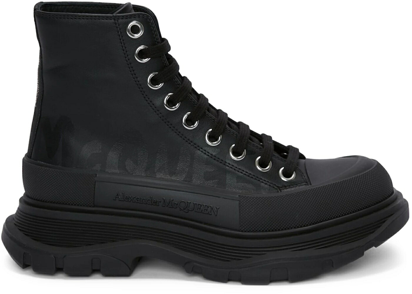 アレキサンダーマックイーン ブーツ 黒色 ブラック WOMEN スニーカー レディース ALEXANDER MCQUEEN ALEXANDER MCQUEEN TREAD SLICK BOOT GRAFFITI BLACK (WOMEN) / BLACK BLACK