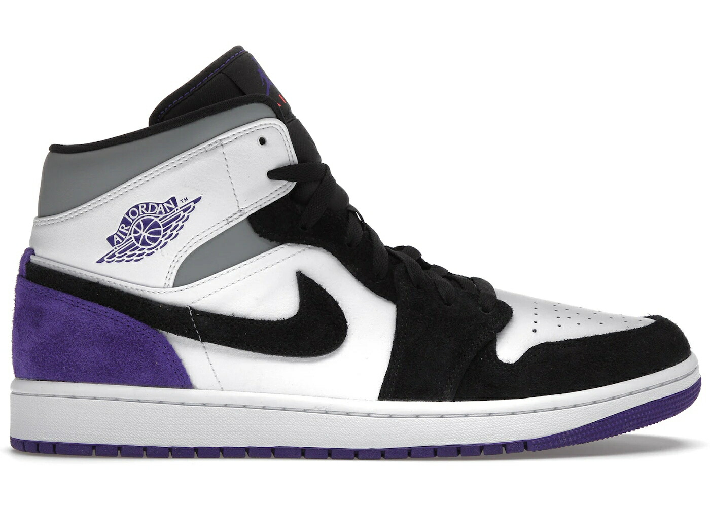 ナイキ ジョーダン ミッド 紫 パープル 白色 ホワイト 黒色 ブラック スニーカー メンズ JORDAN 1 MID SE PURPLE / WHITE BLACK LIGHT SOLAR FLARE
