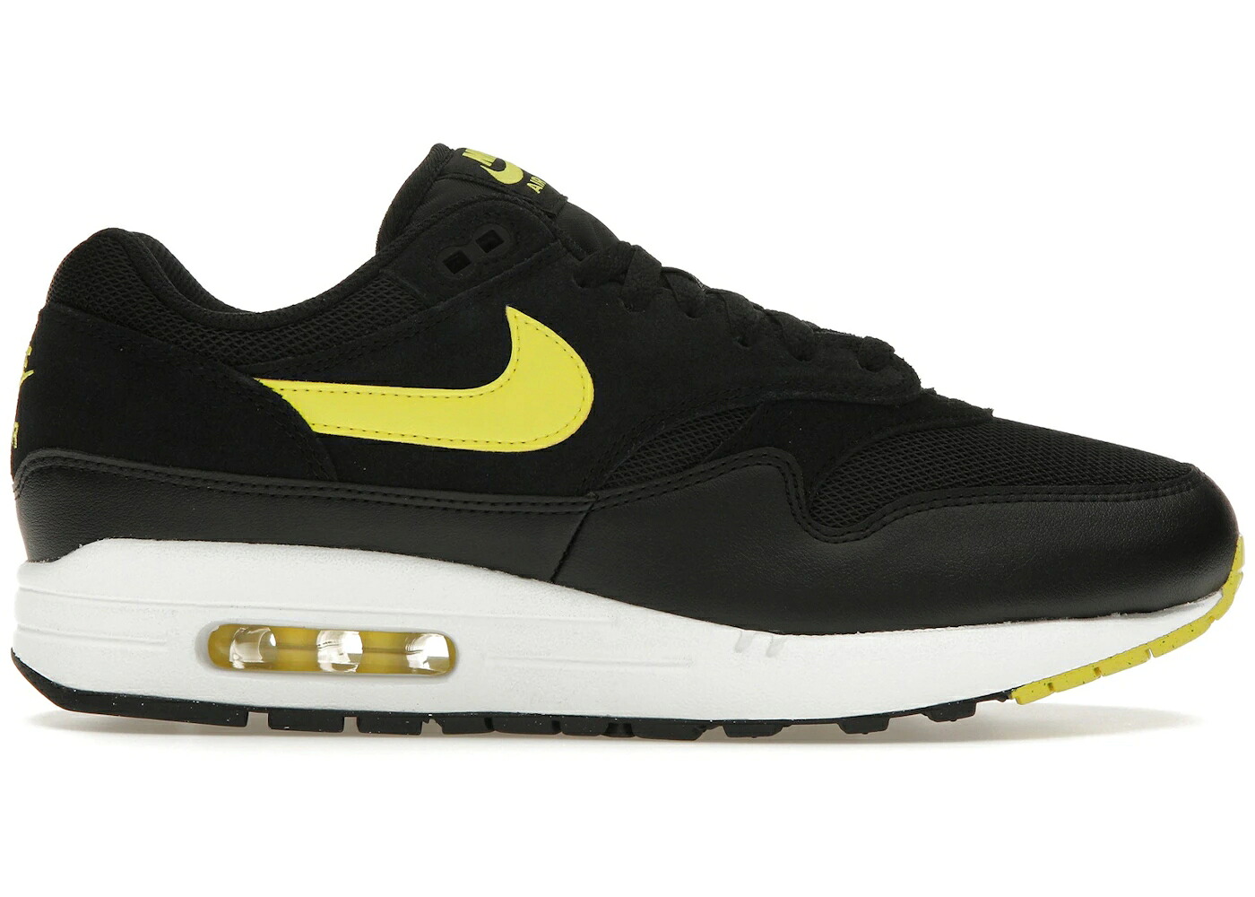 ナイキ マックス 黒色 ブラック 黄色 イエロー 白色 ホワイト エアマックス スニーカー メンズ NIKE AIR MAX 1 ESSENTIAL BATMAN / BLACK OPTI YELLOW SUMMIT WHITE｜スニケス