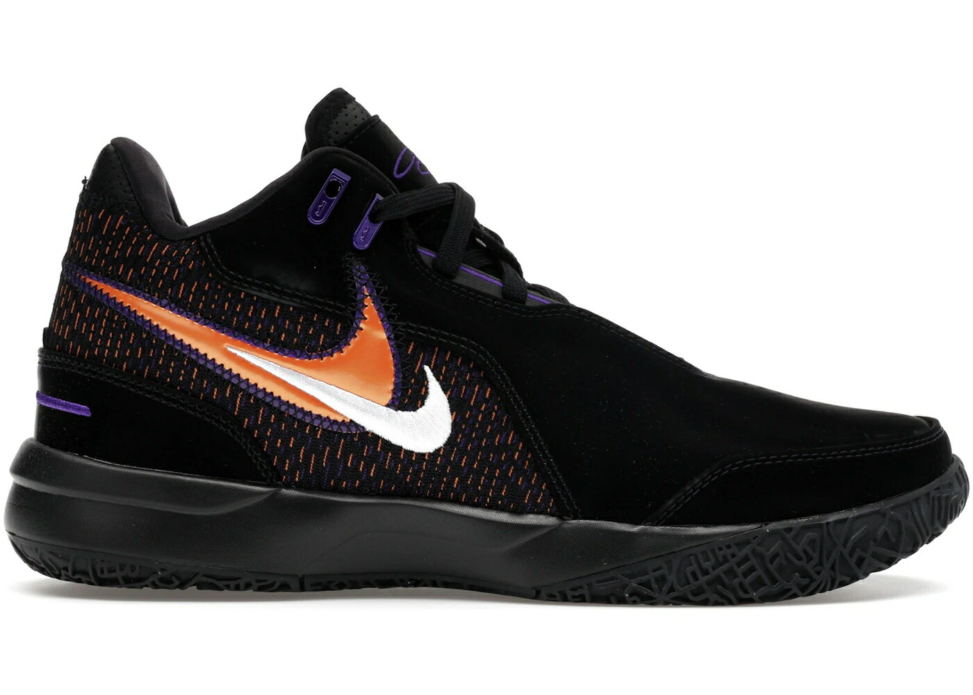 ナイキ ズーム レブロン 黒色 ブラック フィールド 紫 パープル 白色 ホワイト スニーカー メンズ NIKE ZOOM LEBRON NXXT GEN AMPD BLACK FIELD PURPLE BRIGHT MANDARIN / BLACK WHITE FIELD PURPLE BRIGHT
