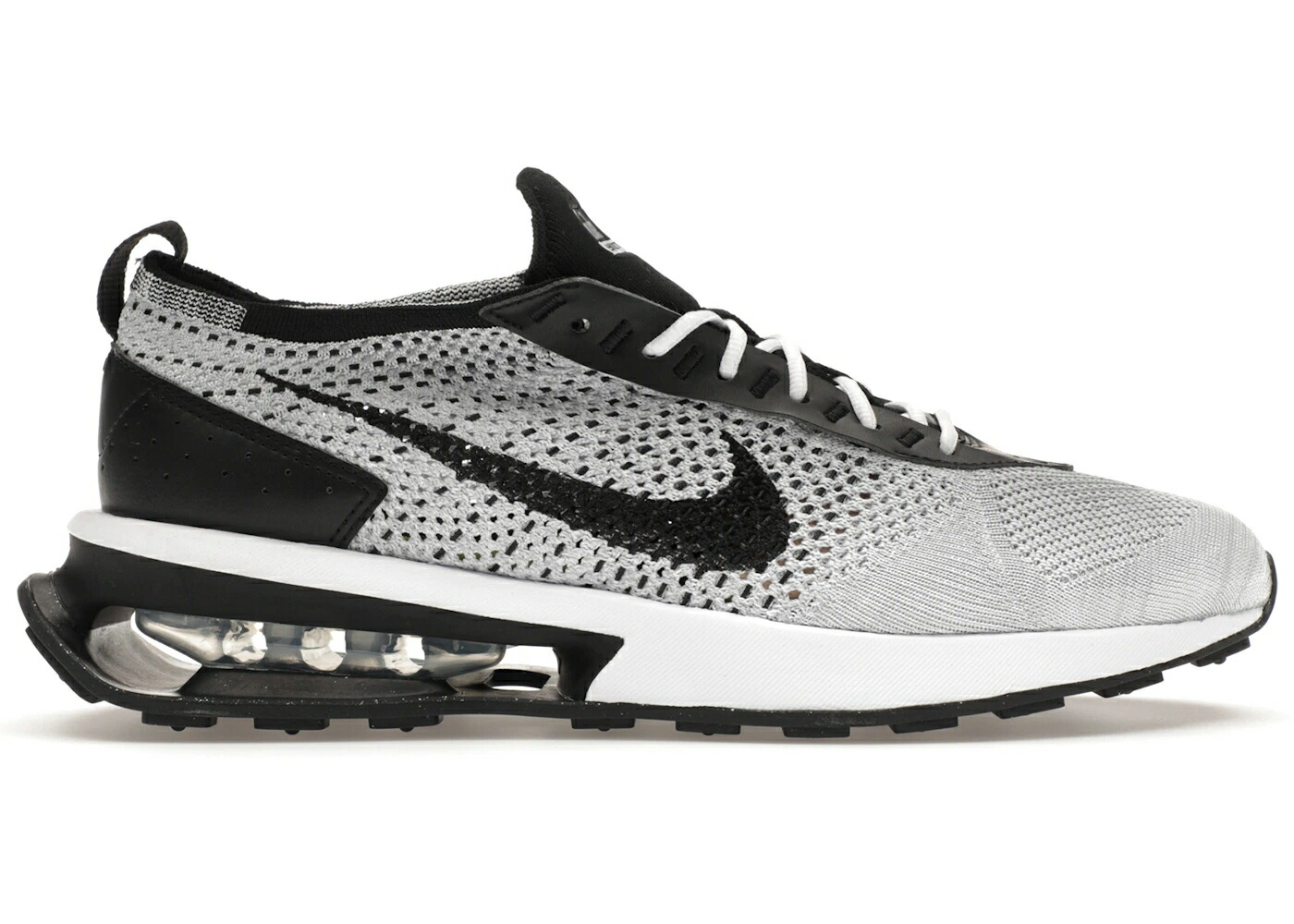ナイキ マックス フライニット ピュア プラチナム 黒色 ブラック 白色 ホワイト エアマックス スニーカー メンズ NIKE AIR MAX FLYKNIT RACER PURE PLATINUM BLACK / PURE PLATINUM WHITE PURE