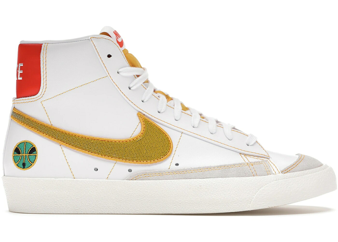 ナイキ ブレイザー ミッド 白いこと 白いこと 橙 オレンジ色 黄味がかった 黄色 スニーカー メンズ NIKE BLAZER MID 77 RAYGUN / WHITE ORANGE YELLOW