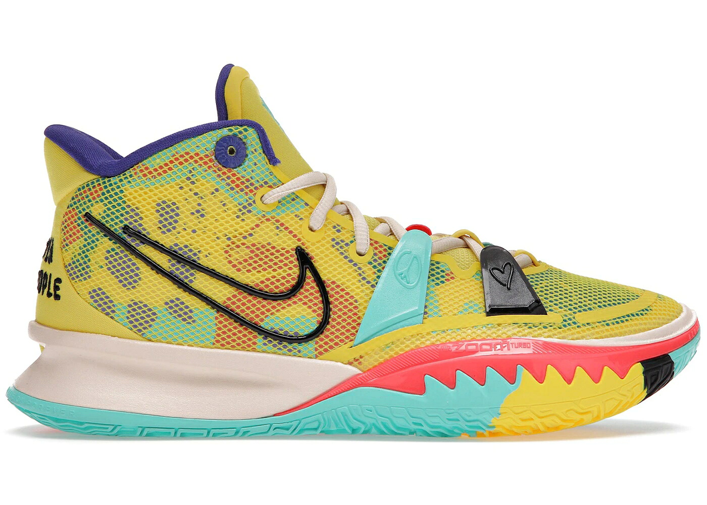 ナイキ カイリー 黄味がかった 黄色 ストライク 緑 緑であること スニーカー メンズ NIKE KYRIE 7 1 WORLD PEOPLE YELLOW / YELLOW STRIKE GREEN ABYSS BRIGHT