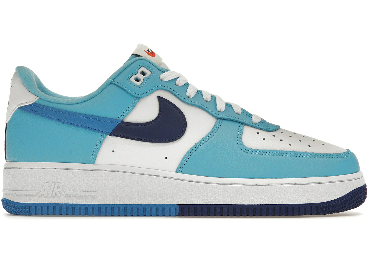ナイキ 青色 ブルー ディープ 白色 ホワイト エアフォース '07 スニーカー メンズ NIKE AIR FORCE 1 LOW LV8 SPLIT LIGHT PHOTO BLUE DEEP ROYAL / WHITE DEEP ROYAL BLUE BALTIC