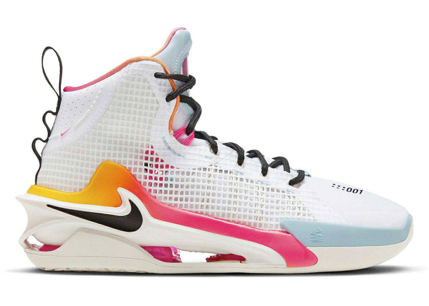 ナイキ ズーム 白色 ホワイト 黒色 ブラック ピンク スニーカー メンズ NIKE AIR ZOOM GT JUMP UNLOCK YOUR SPACE / WHITE BLACK PHANTOM HYPER PINK｜スニケス