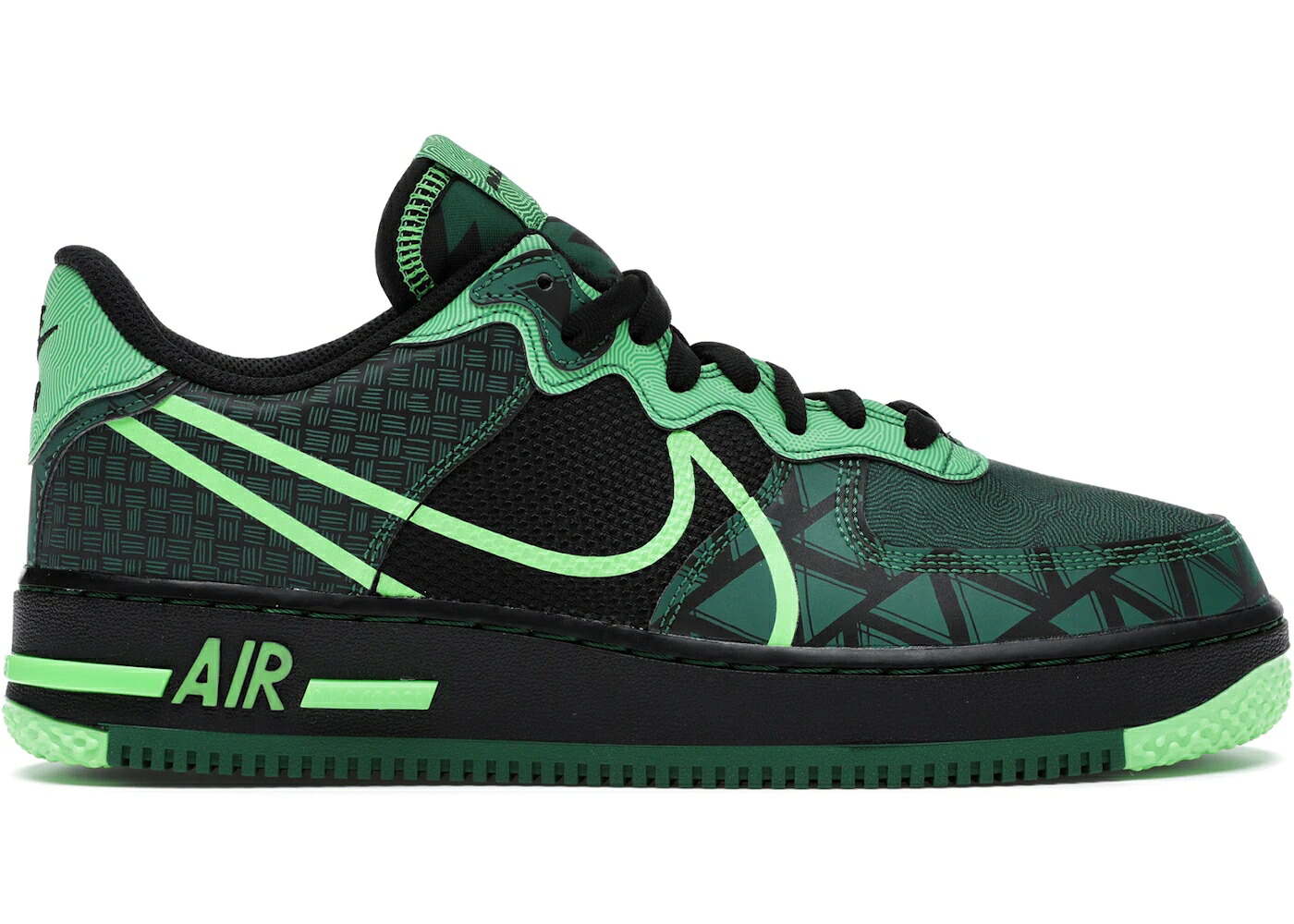 ナイキ リアクト 黒いこと 黒いこと 緑 緑であること ストライク 空軍 スニーカー メンズ NIKE AIR FORCE 1 REACT NAIJA / BLACK PINE GREEN GREEN STRIKE
