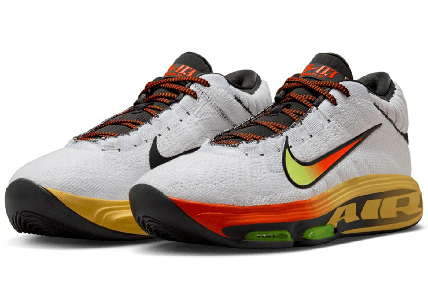 ナイキ 白色 ホワイト 橙 オレンジ スニーカー メンズ NIKE GT HUSTLE 3 BIG AIR / WHITE SAFETY ORANGE VOLT