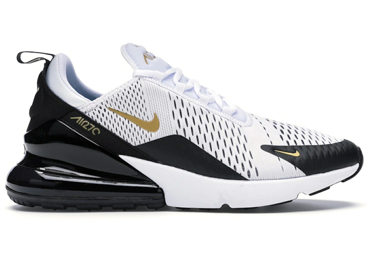 ナイキ マックス 白いこと 白いこと ゴールド 黒いこと 黒いこと エア湖マックス スニーカー メンズ NIKE AIR MAX 270 WHITE METALLIC GOLD BLACK / WHITE METALLIC GOLD BLACK 靴-スニーカー