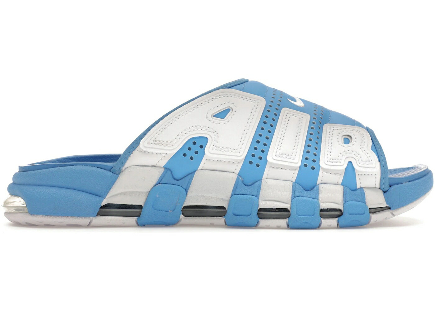 ナイキ 引き上げるペース サンダル 青味 青み エアモアアップテンポ モアテン スニーカー メンズ NIKE AIR MORE UPTEMPO SLIDE UNIVERSITY BLUE / UNIVERSITY BLUE UNIVERSITY BLUE
