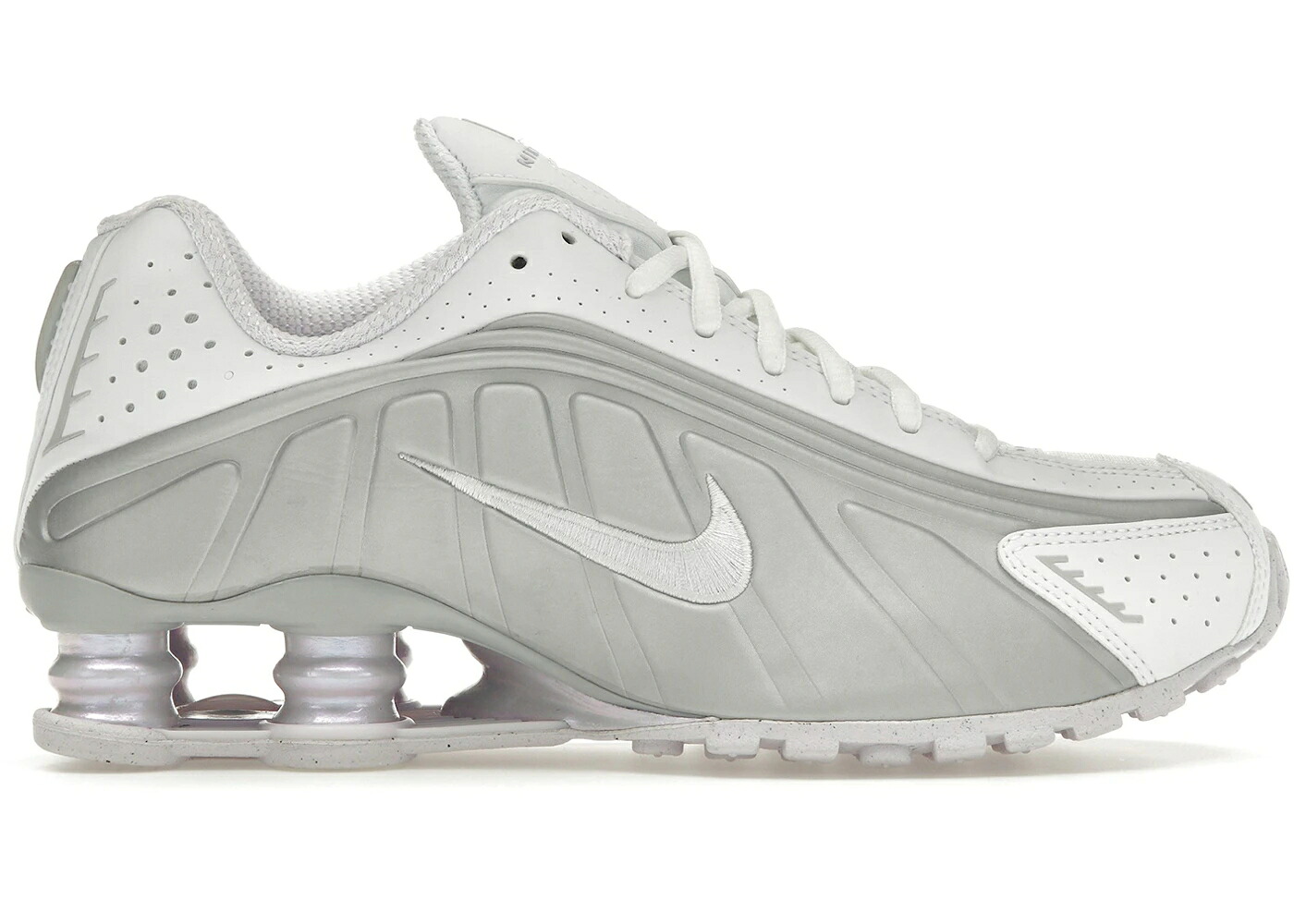 ナイキ ショックス 白いこと 白いこと プラチナム WOMEN\u0027S スニーカー レディース NIKE SHOX R4 WHITE METALLIC PLATINUM BARELY GRAPE (WOMEN\u0027S) / WHITE METALLIC PLATINUM PLATINUM