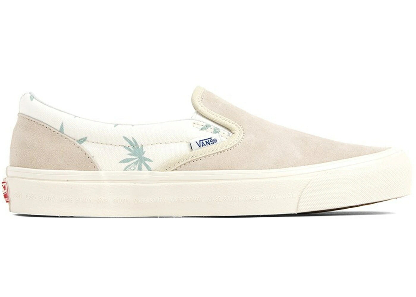 ヴァンズ バンズ スリッポン 青色 ブルー パール スニーカー メンズ VANS SLIP-ON MODERNICA LIGHT BLUE REPEAT PALM LEAF / SEED PEARL PALM LEAF画像