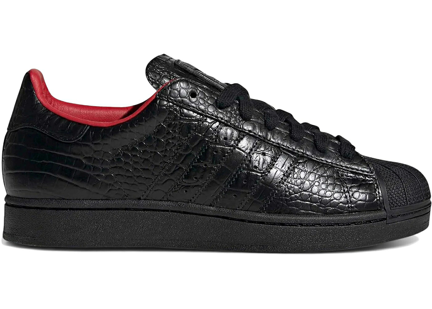アディダス スーパースター 黒色 ブラック コア スニーカー メンズ ADIDAS SUPERSTAR II CROC BLACK / CORE BLACK