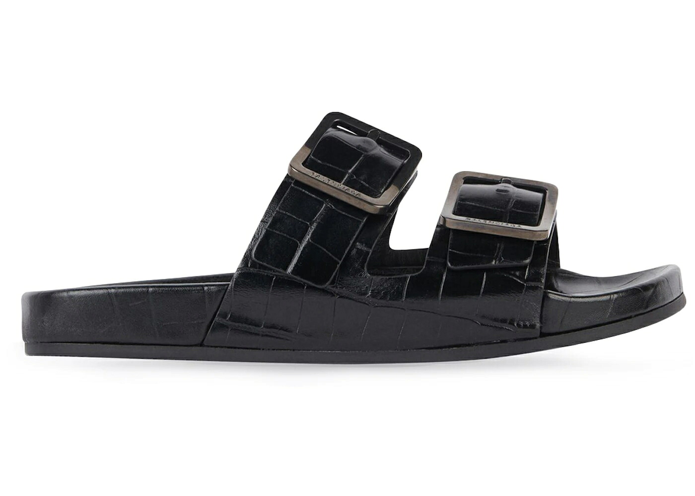 バレンシアガ 黒いこと 黒いこと クロコダイル スニーカー メンズ BALENCIAGA MALLORCA SANDAL BLACK CROCODILE EMBOSSED / BLACK BLACK