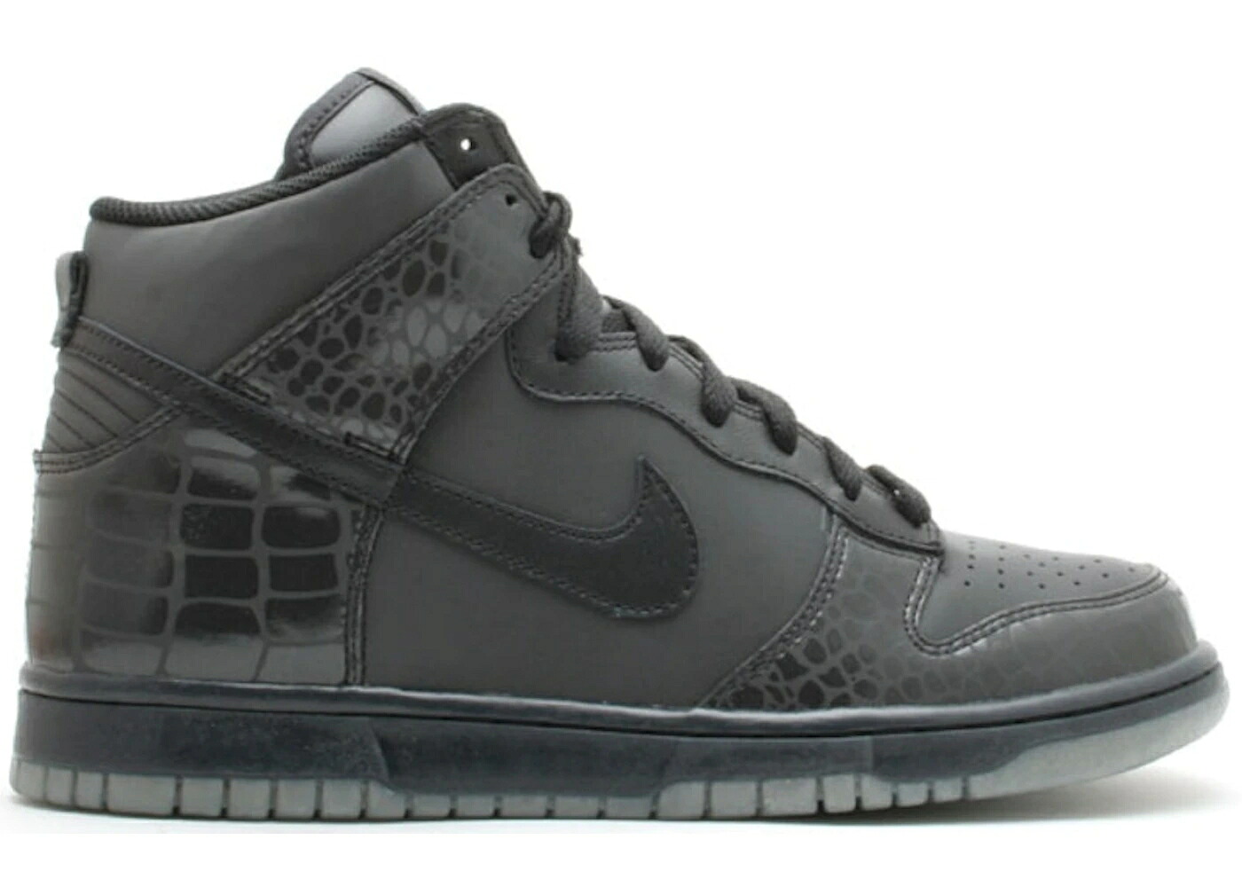 ナイキ ダンク ハイ 黒色 ブラック 銀色 シルバー ダンクハイ スニーカー メンズ NIKE DUNK HIGH REFLECTIVE CROC / BLACK BLACK METALLIC SILVER|スニケス