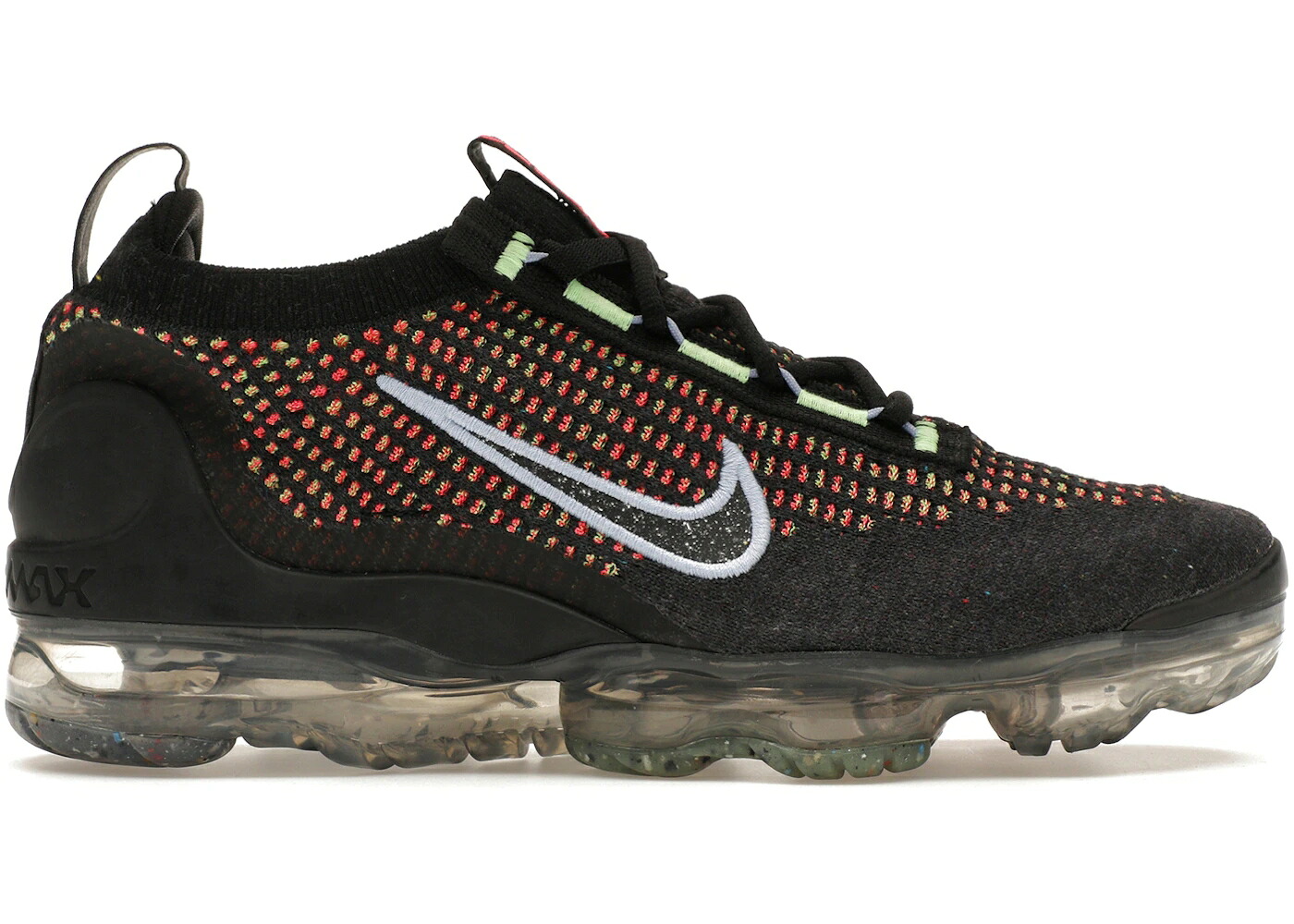 ナイキ フライニット 黒色 ブラック ライム ピンク エアヴェイパーマックス WOMEN'S スニーカー レディース NIKE AIR VAPORMAX 2021 FLYKNIT BLACK MULTI-COLOR (WOMEN'S) / MULTI COLOR LIME GLOW RACER PINK