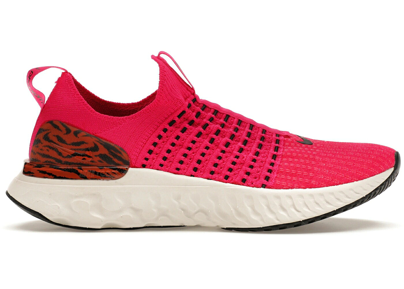 ナイキ リアクト 幽客 飛球編み物 サクラ色 赤 赤いこと WOMEN\u0027S スニーカー レディース NIKE REACT PHANTOM RUN FLYKNIT 2 PINK PRIME ZEBRA (WOMEN\u0027S) / PINK PRIME PHANTOM HABANERO RED