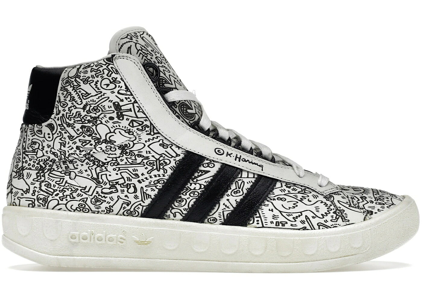 アディダス 白色 ホワイト 黒色 ブラック BK.2 スニーカー メンズ ADIDAS ADICOLOR HI KEITH HARING WHITE BLACK / WHITE BLACK