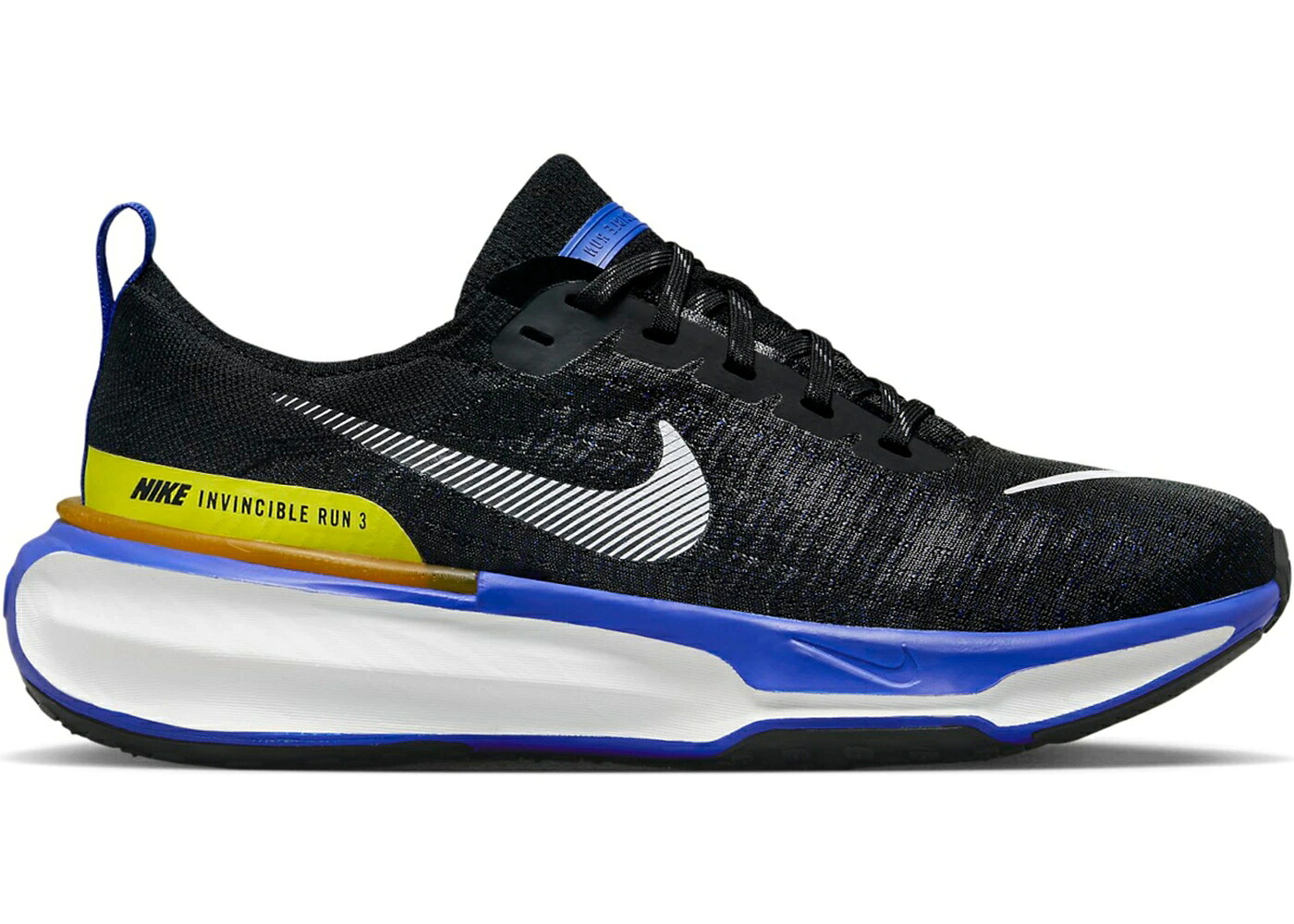 ナイキ 幽客 黒いこと 黒いこと 青み 青色 御機嫌 白いこと 白いこと スニーカー メンズ NIKE ZOOMX INVINCIBLE RUN 3 BLACK RACER BLUE HIGH VOLTAGE WHITE / BLACK RACER BLUE HIGH VOLTAGE