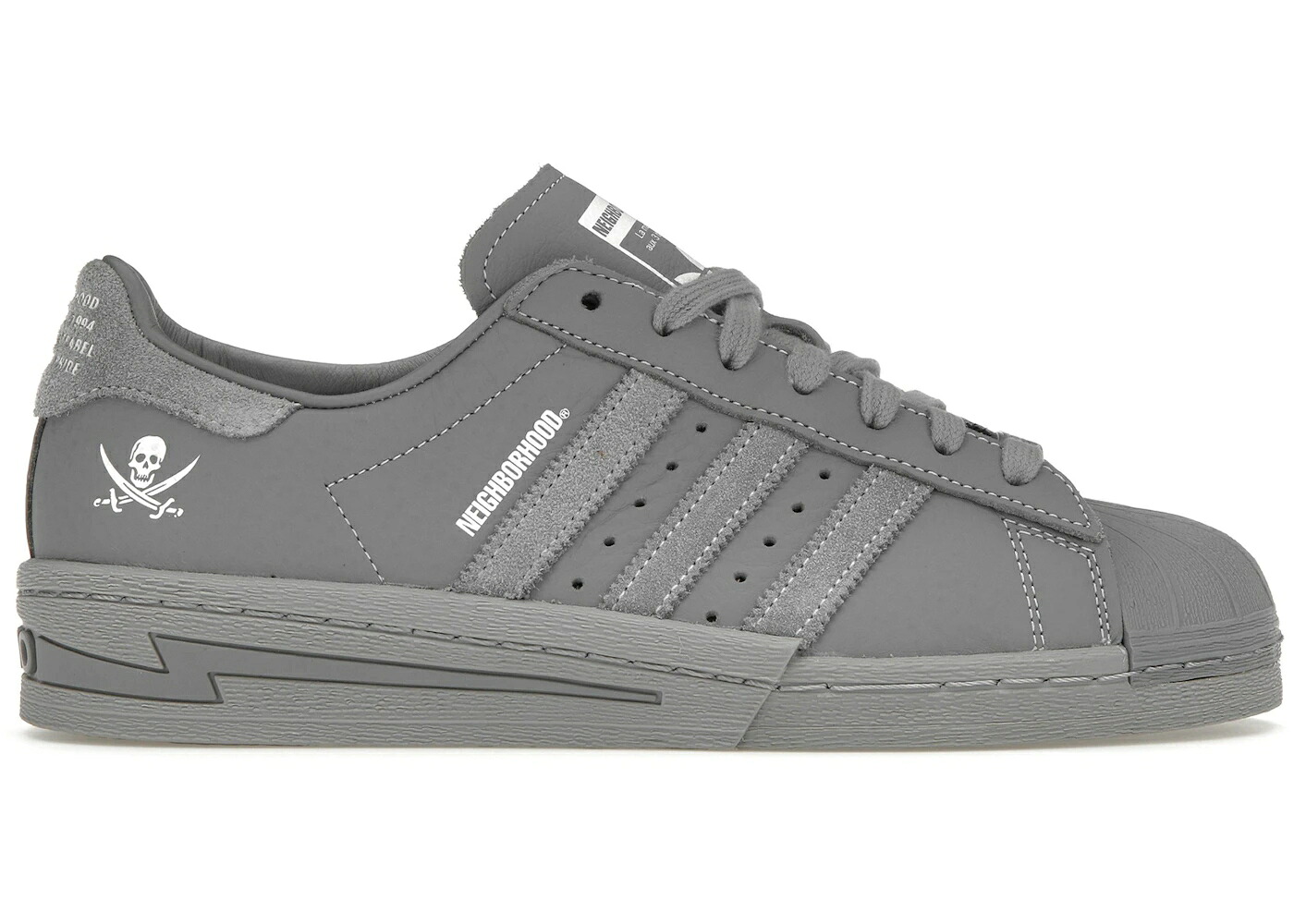 アディダス はやりっ児 薄墨色 シメント 薄墨色 白いこと 白いこと スニーカー メンズ ADIDAS SUPERSTAR NEIGHBORHOOD CEMENT GREY / GREY GREY CLOUD WHITE